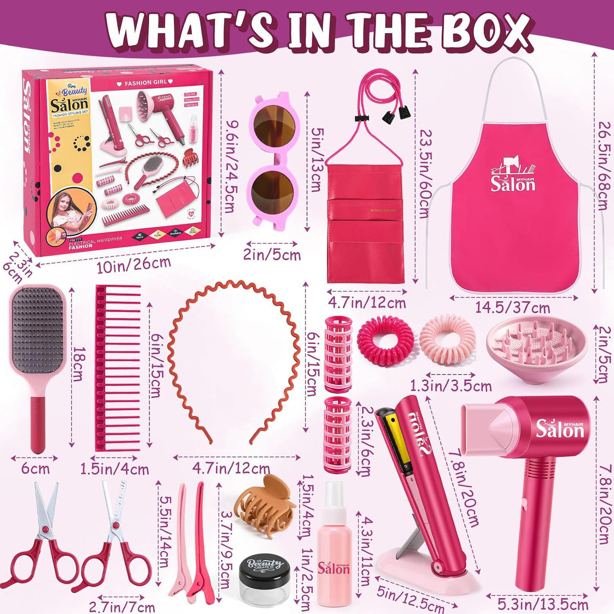 G.C Juguetes de peluquería para niñas, kit de peluquería para niños...