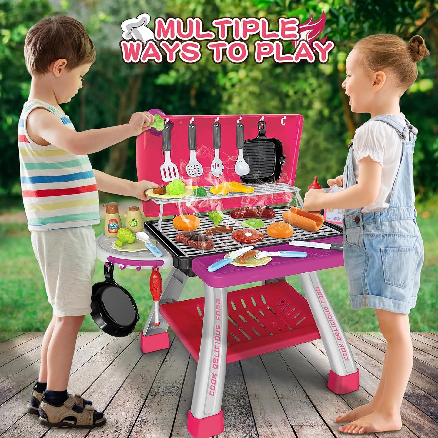 Juguetes de Cocina para Niños, Parrilla de Barbacoa para Niños Jueg...