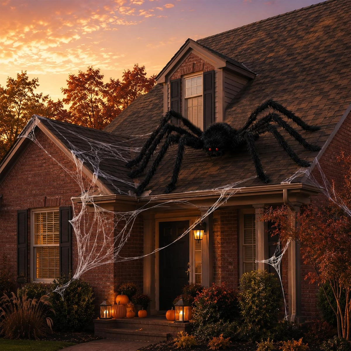 Araña gigante de 12 pies para decoración de Halloween al aire libre...