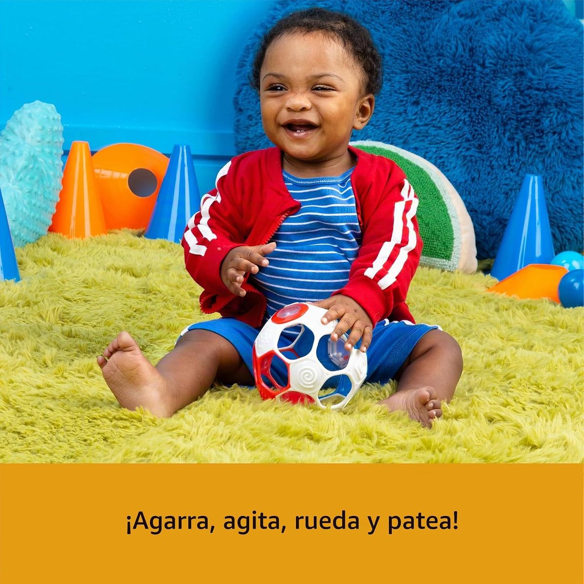 Bright Starts Oball Grippin' Goals Sonajero Pelota de Fútbol -...