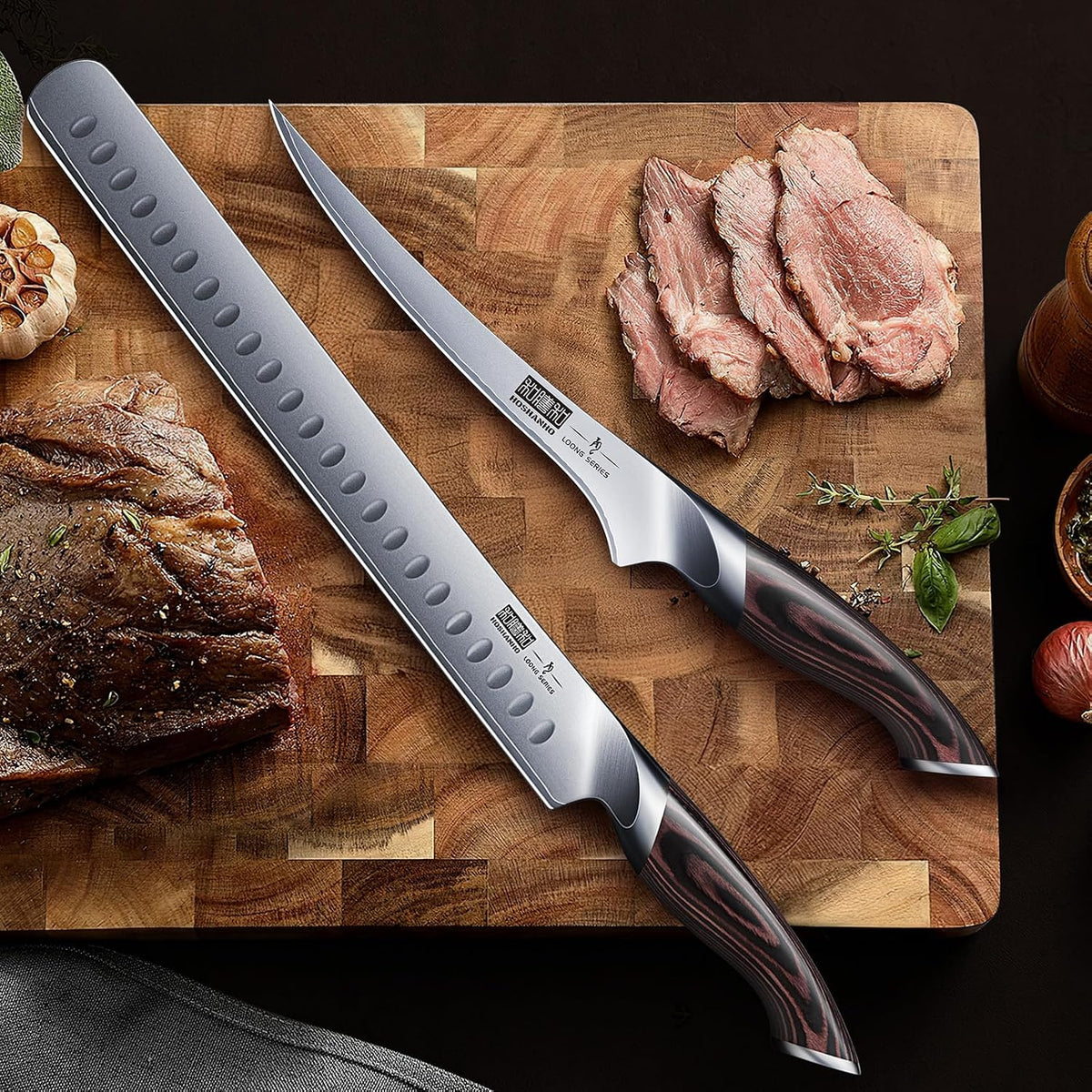 HOSHANHO Juego de cuchillos para tallar barbacoa, cuchillo para cor...