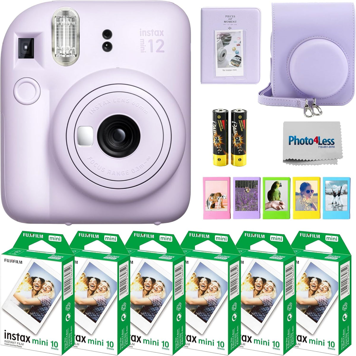 Fujifilm - Paquete de minicámara instantánea Instax Mini 12 con paq...