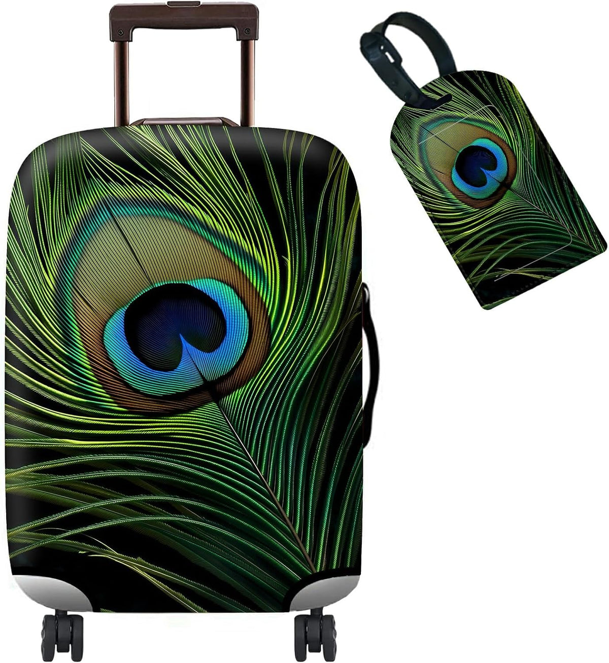 BWEGRHE Funda protectora de maleta + etiqueta de equipaje, funda de...
