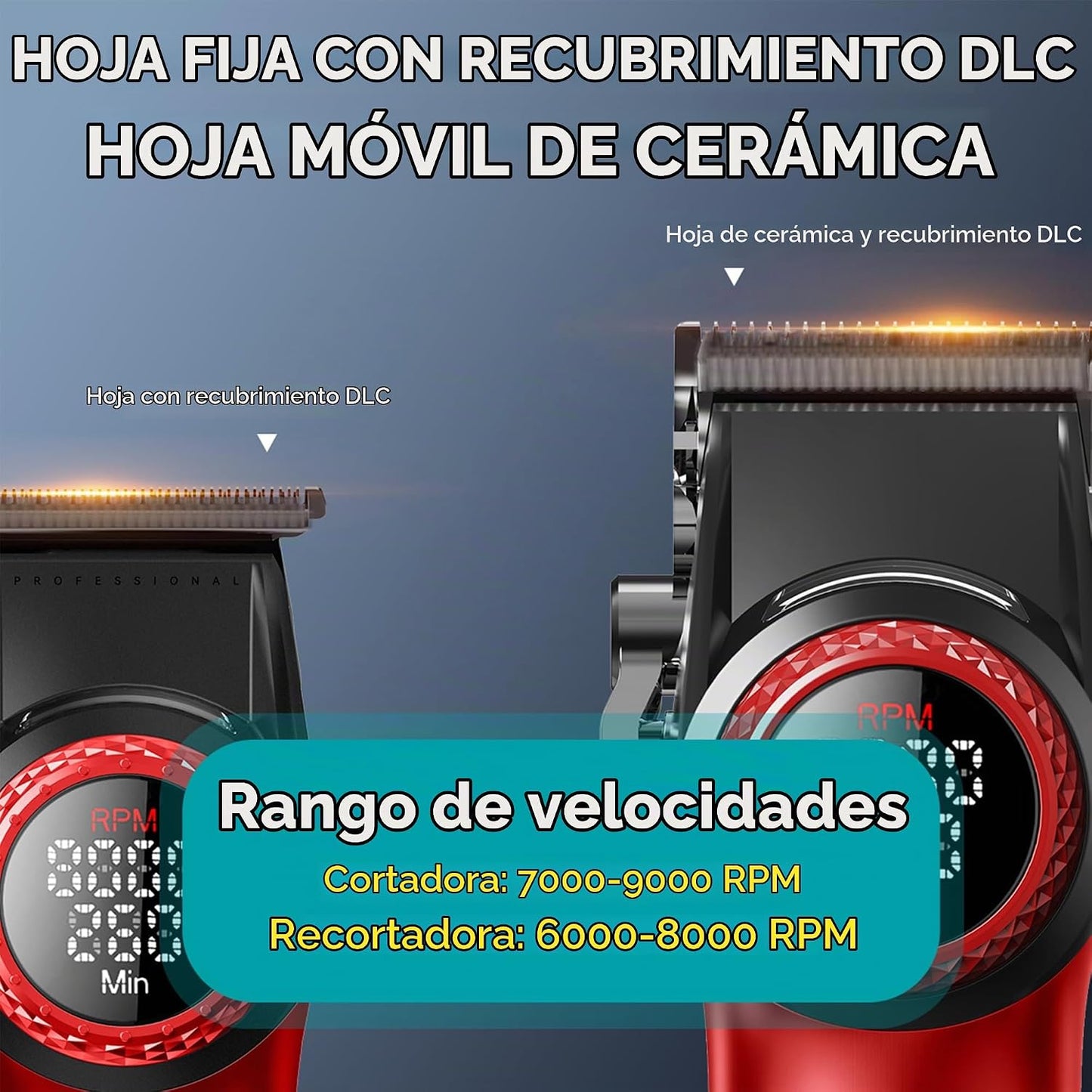 VGR Juego de cortapelos de barbero profesional 3 en 1, recortadora...