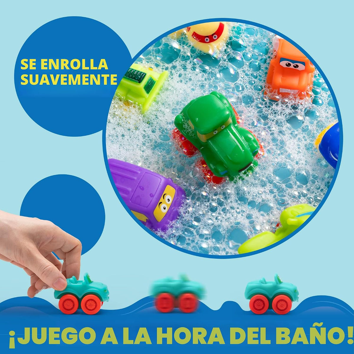 JOYIN Coches de dibujos animados, juego de autos de juguete de goma...