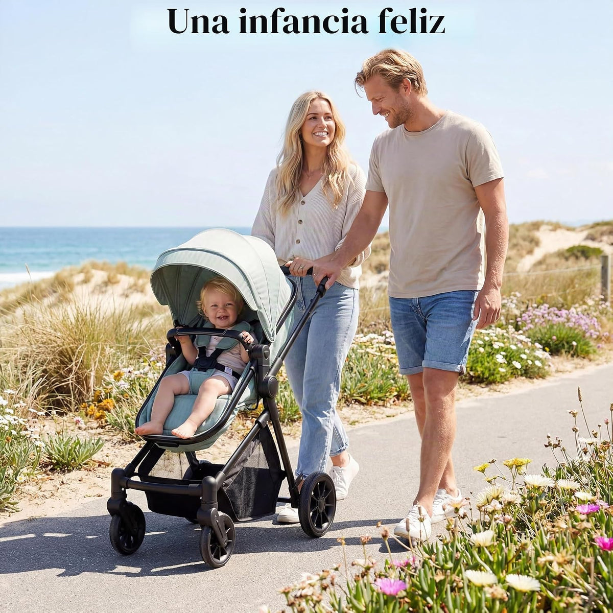 Nurtrarola - Cochecito de bebé ligero 2 en 1 con asiento reversible...
