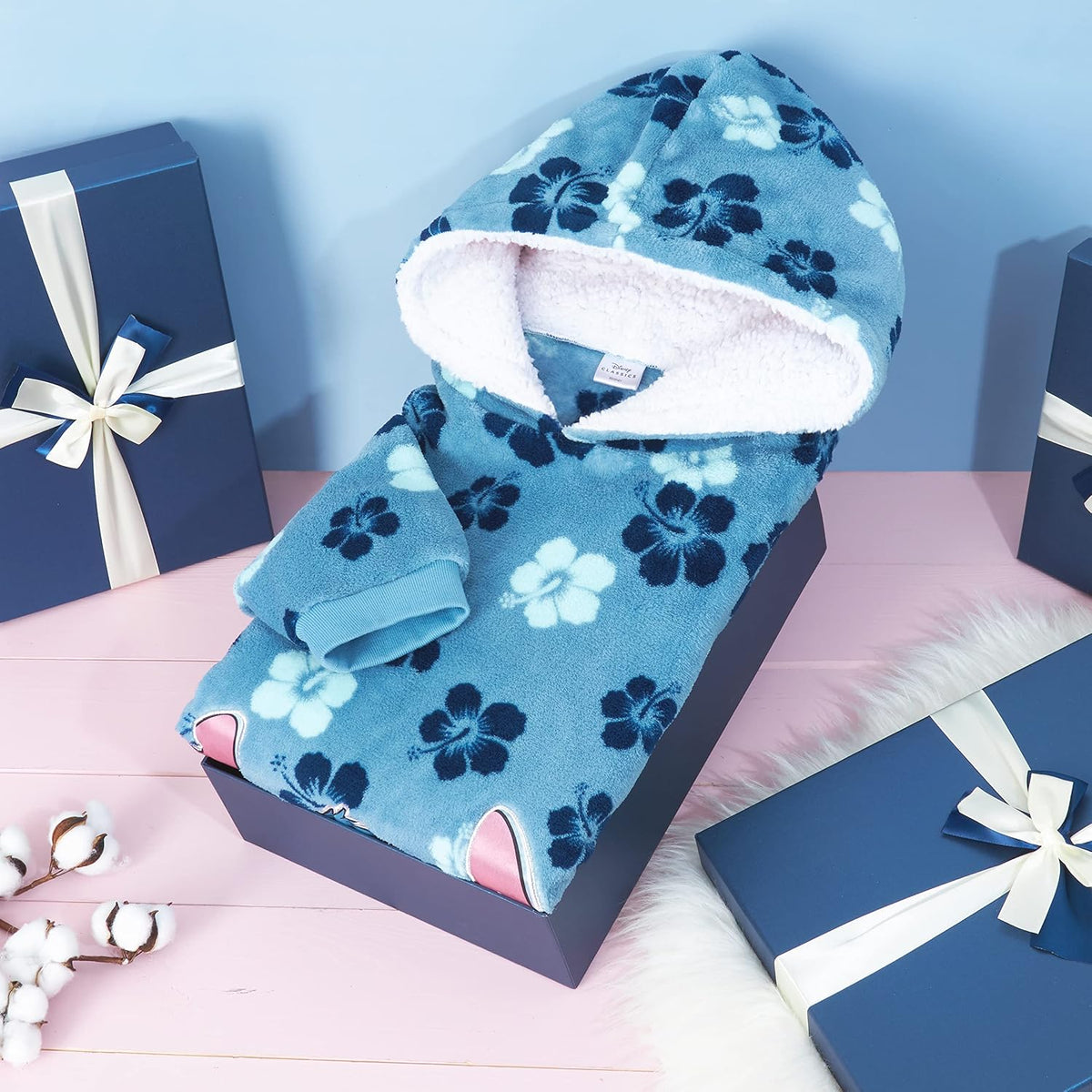 Disney Manta con Capucha de Stitch para Mujeres y Adolescentes, Pon...