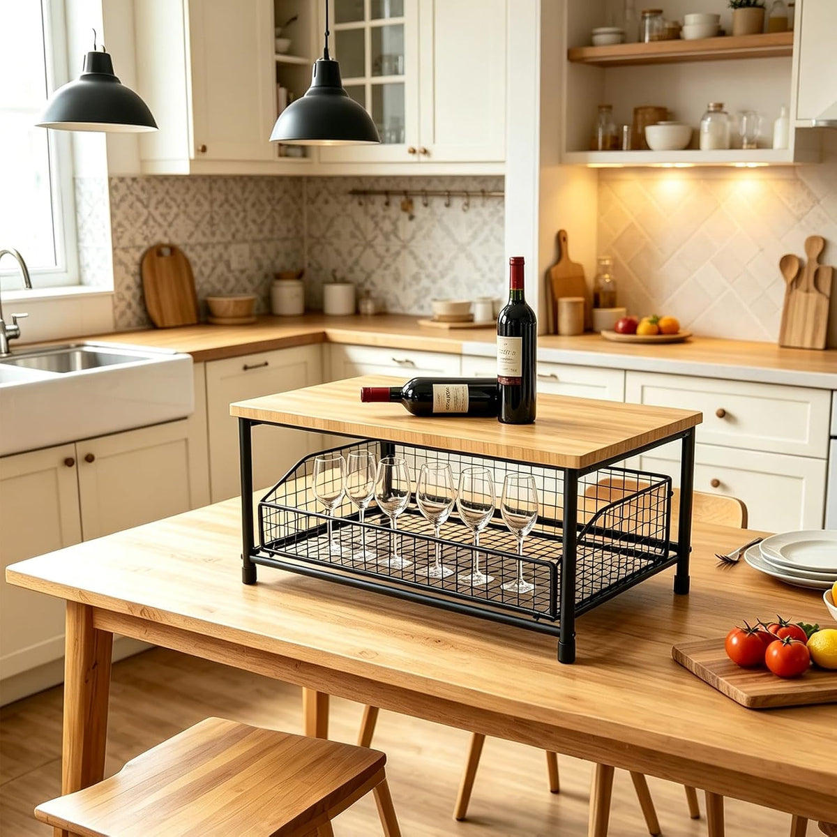 HYLMMDA Soporte para microondas, organizador de encimera de cocina,...