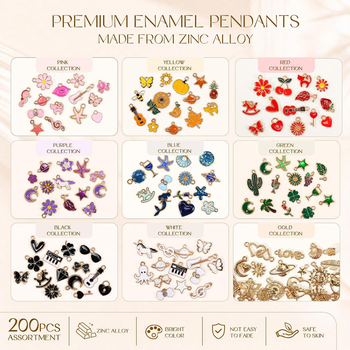 Sistenia 200 dijes para la fabricación de joyas, dijes de bolsas de...