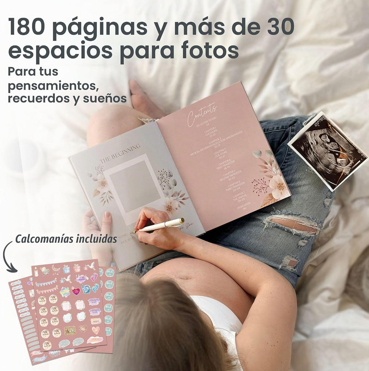 Diario de Embarazo Libro del Bebé \u2013 11" x 8.5" Tapa Du...