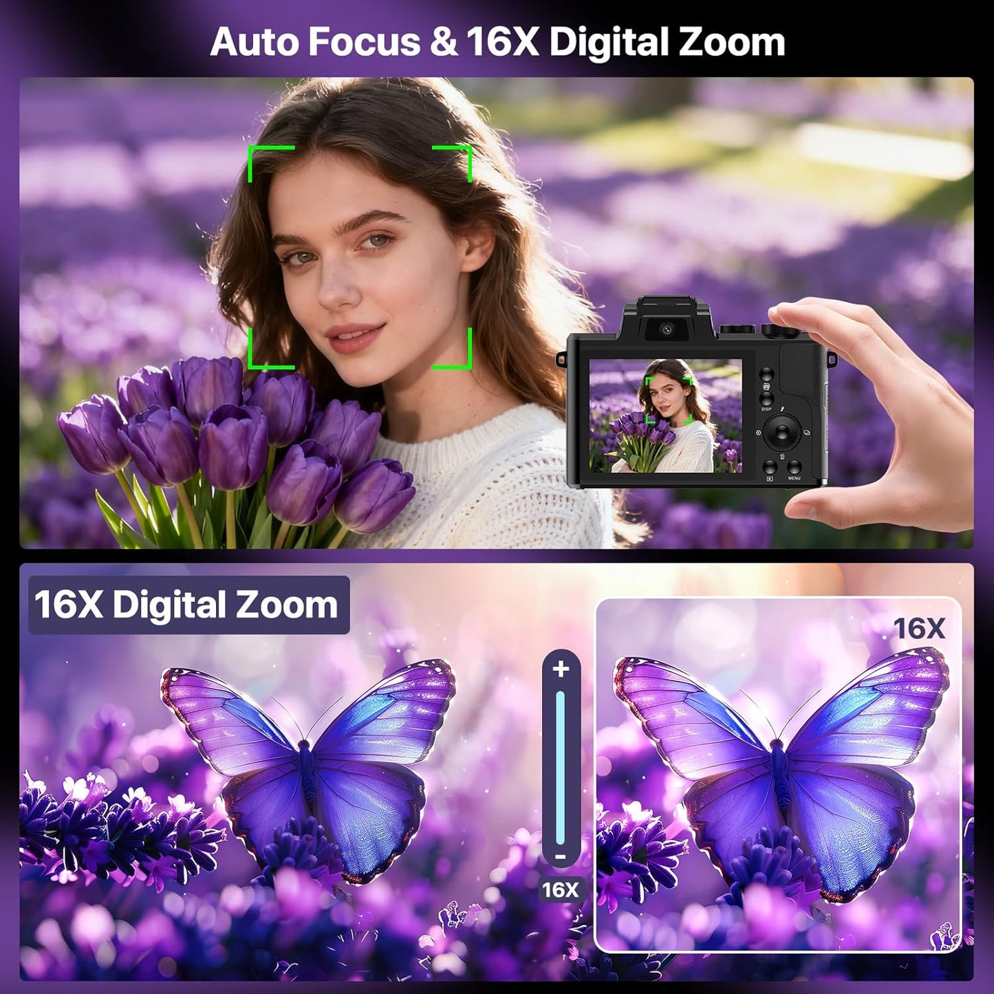 Cámaras digitales 8K para fotografía con WiFi, cámara de vlogging d...