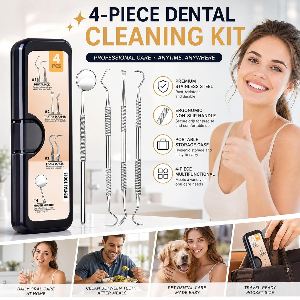 Azosowo Herramientas dentales, Dental Pick Scraper Higiene Dientes...