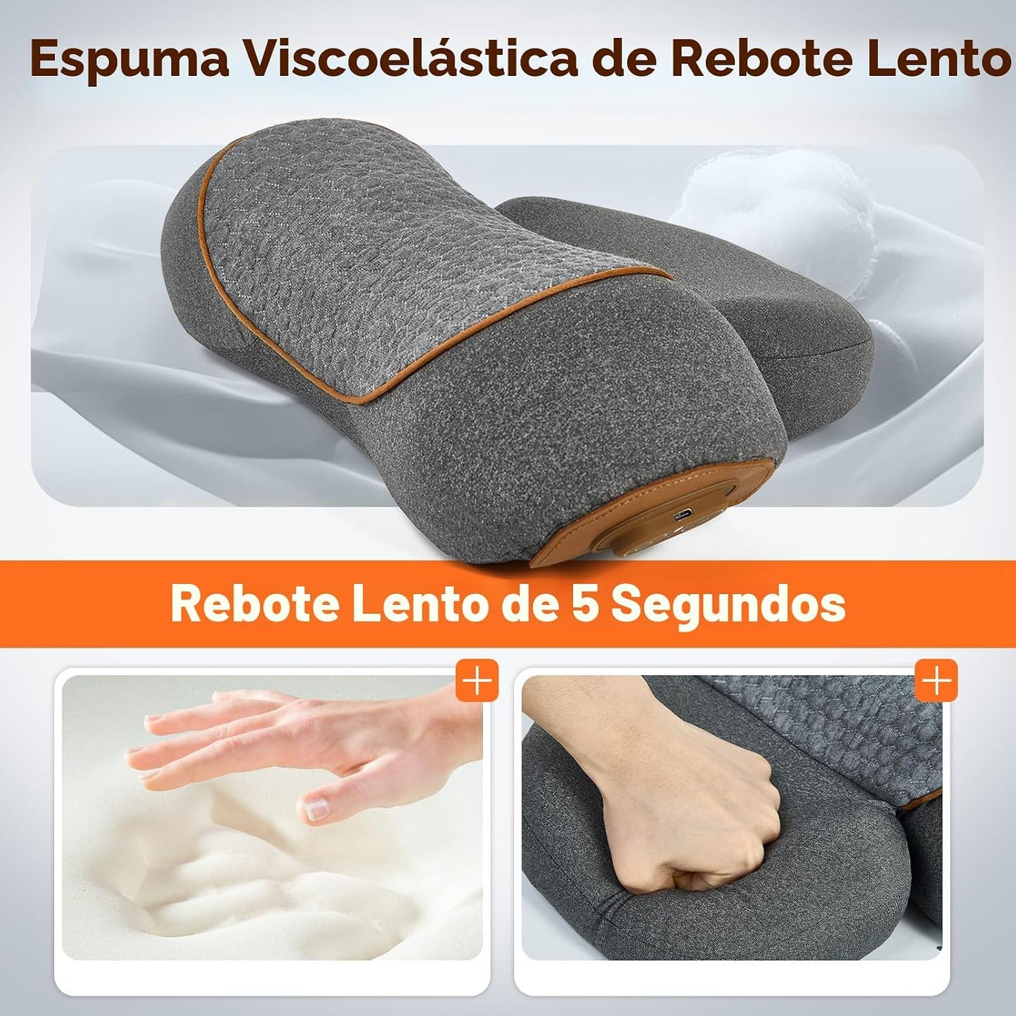 WALFITE Almohada masajeadora de cuello 3 en 1 con calefacción y tra...