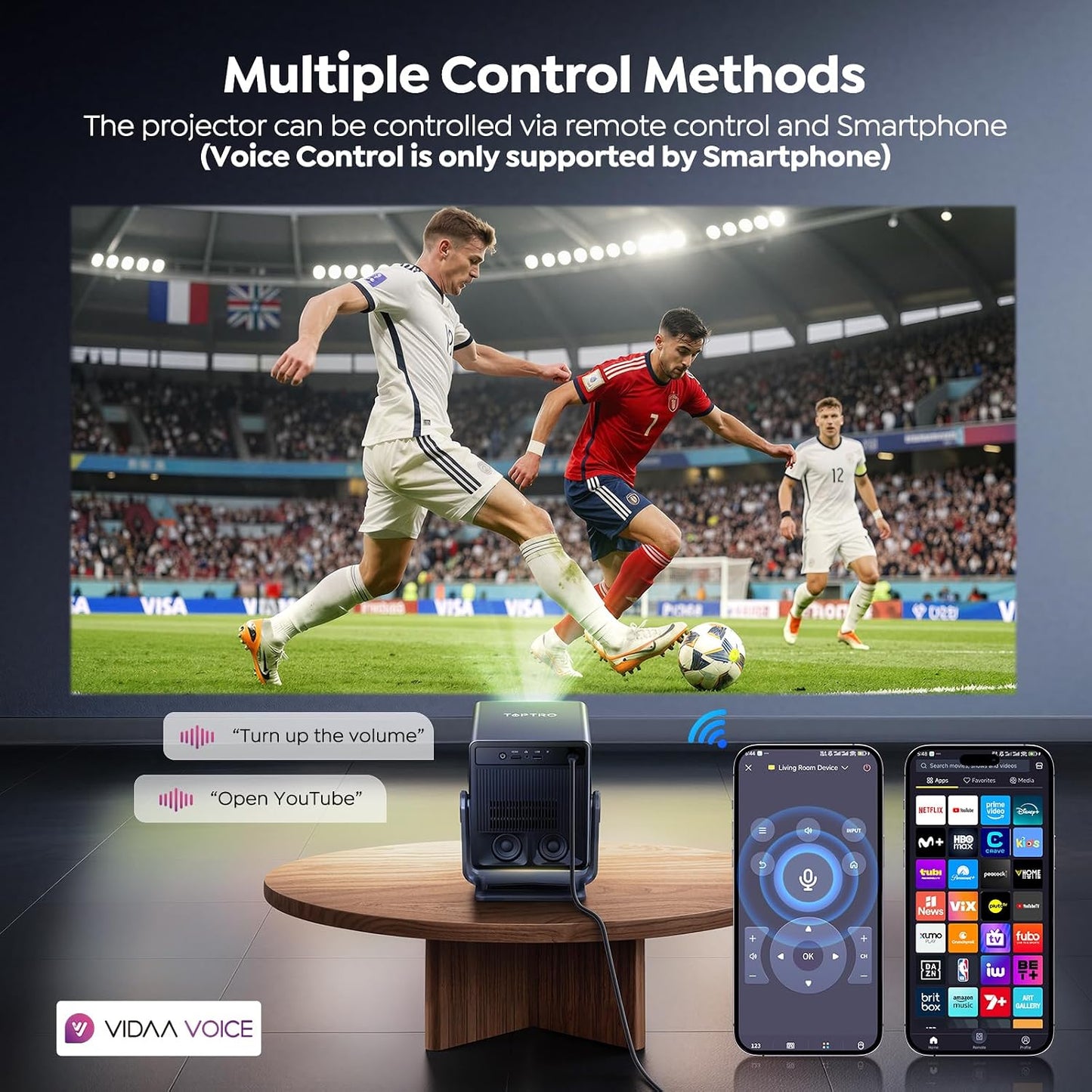 Proyector inteligente 4K [VIDAA Live TV y Dolby de 36 W y control d...