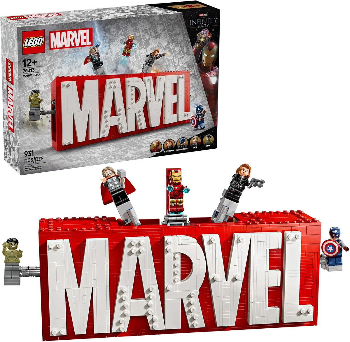 LEGO Marvel: Marvel - Juguete de construcción con logotipo y minifi...