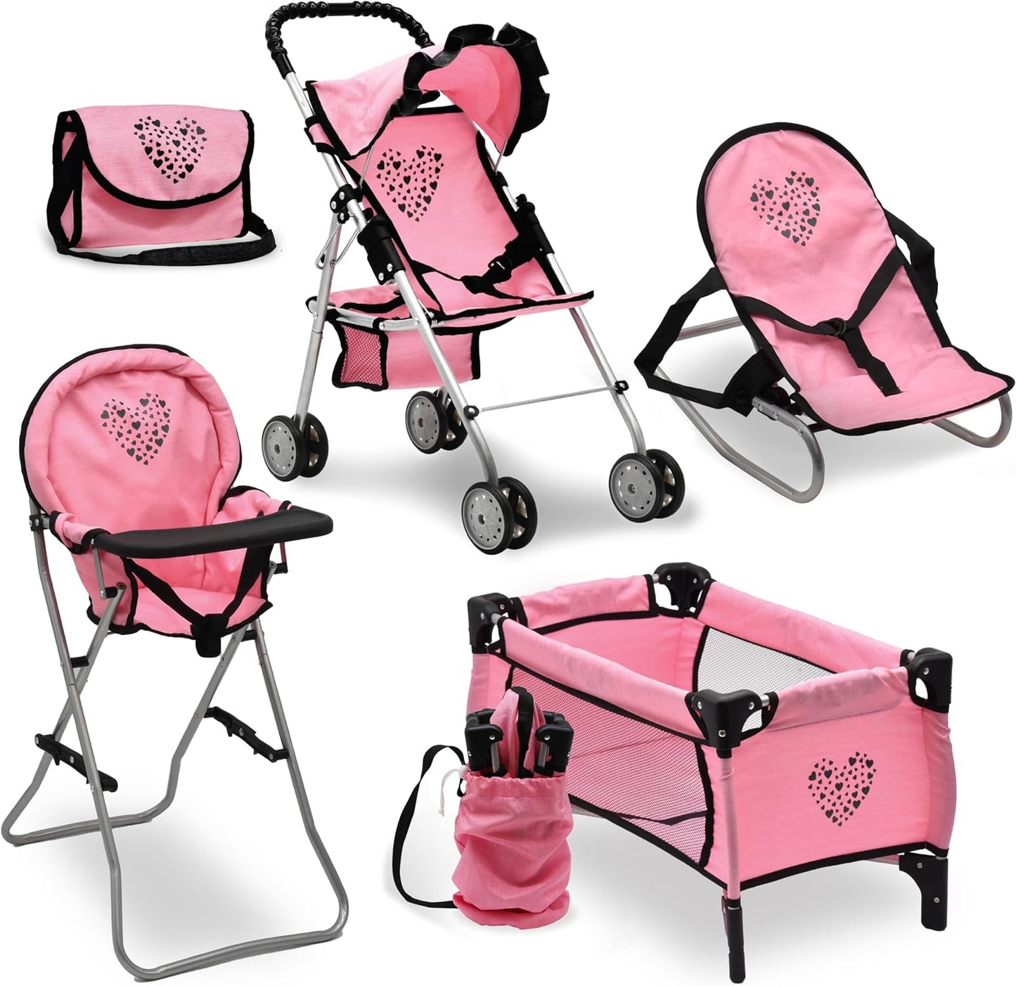Dolls To Play Juego de cochecito para muñeca bebé y asiento de guar...