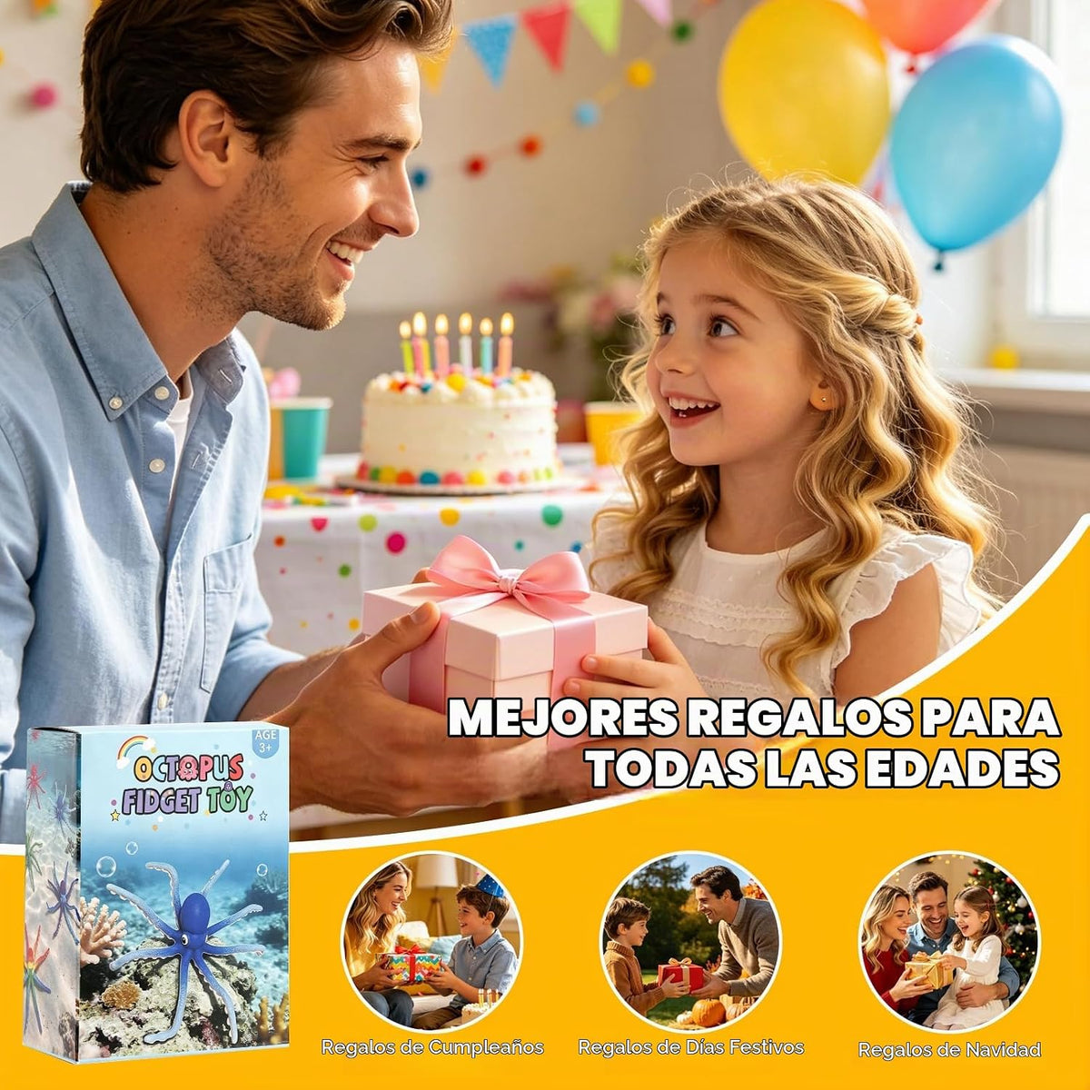 Juguete sensorial para ansiedad de pulpo, juguete sensorial para al...
