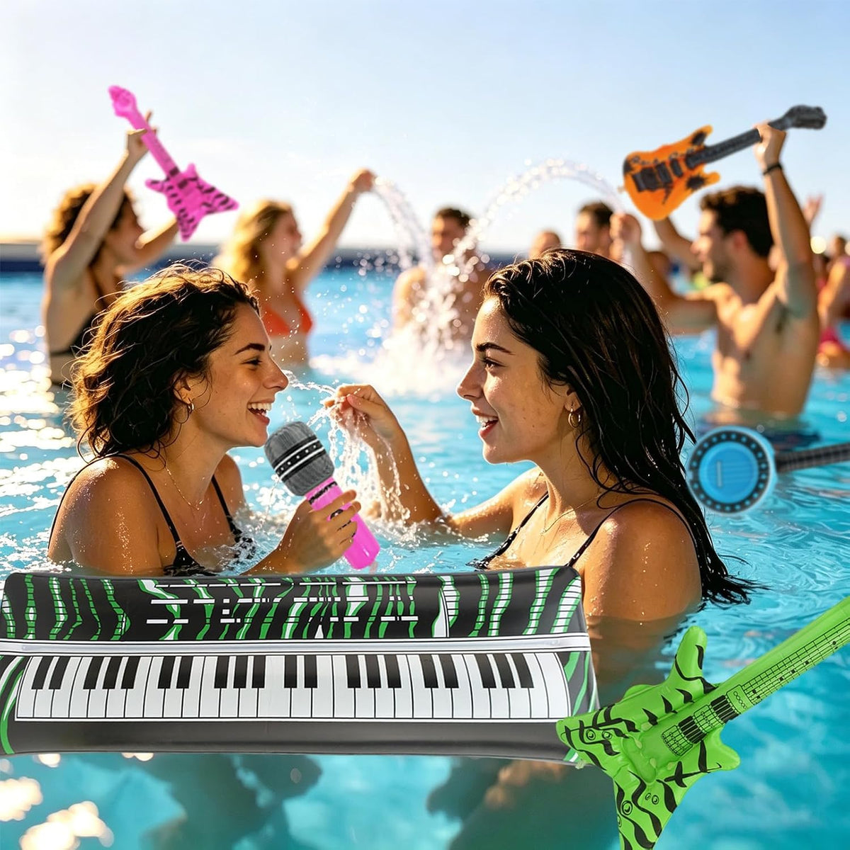 15 piezas de instrumentos inflables, accesorios para cabina de foto...
