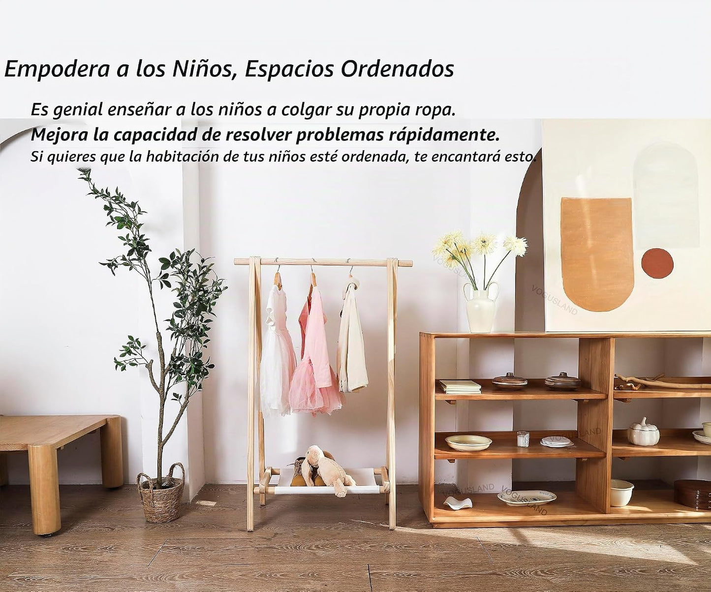 VOGUSLAND Perchero de disfraces, perchero para niños, estante de ro...