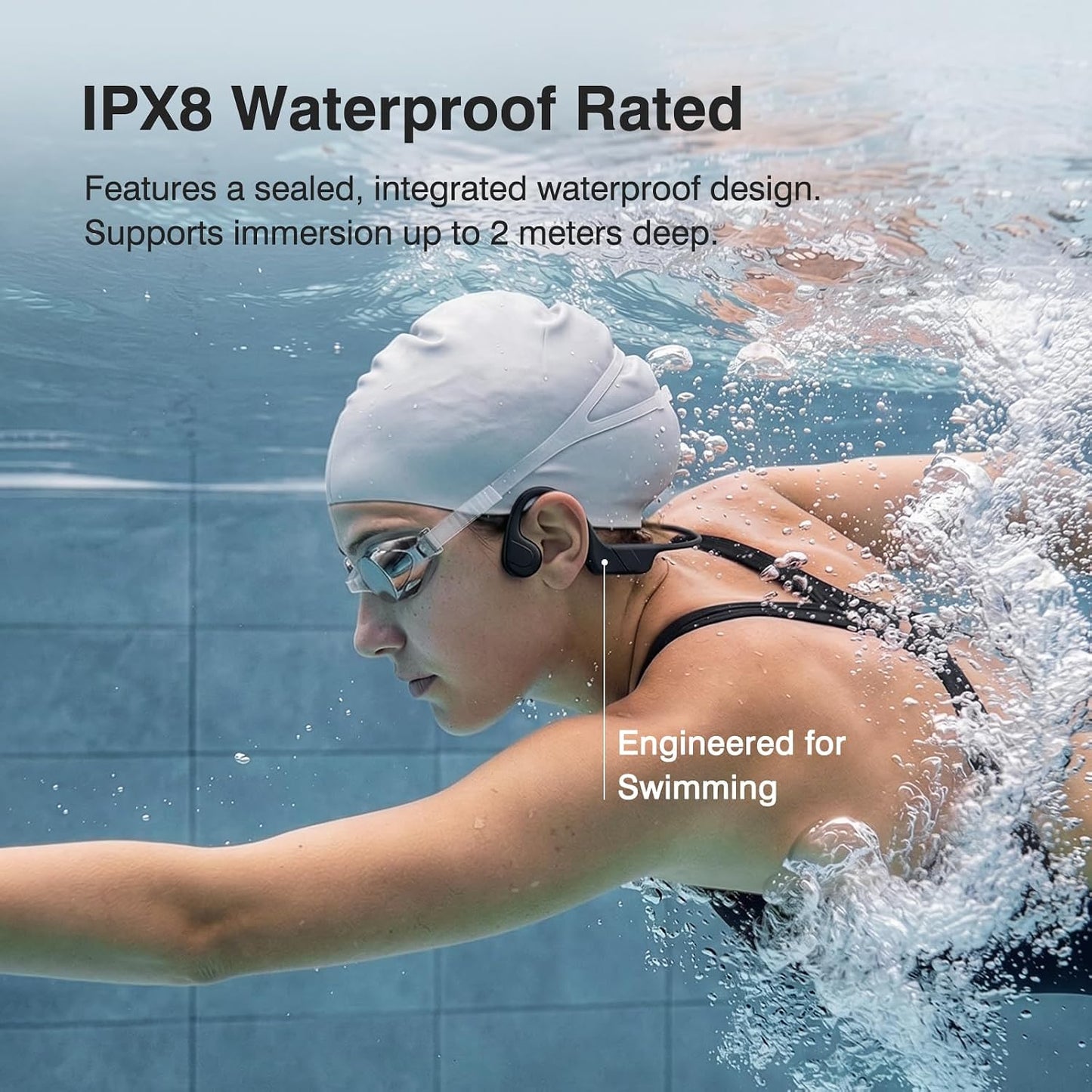 CXK Auriculares de conducción ósea IPX8 Auriculares de natación | A...