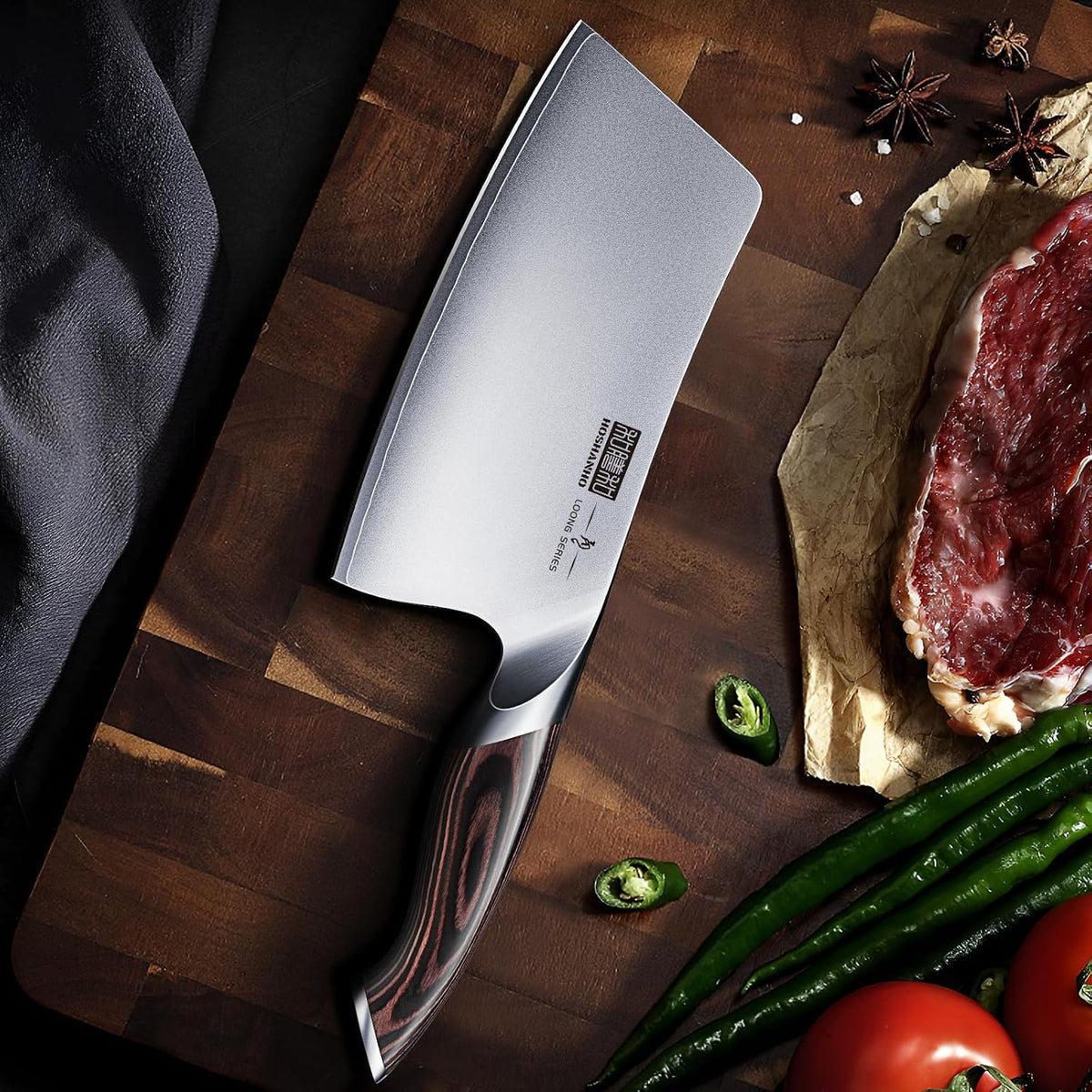 HOSHANHO Cuchillo Cleaver de 7 Pulgadas, Cuchilla Japonesa Ultra Af...