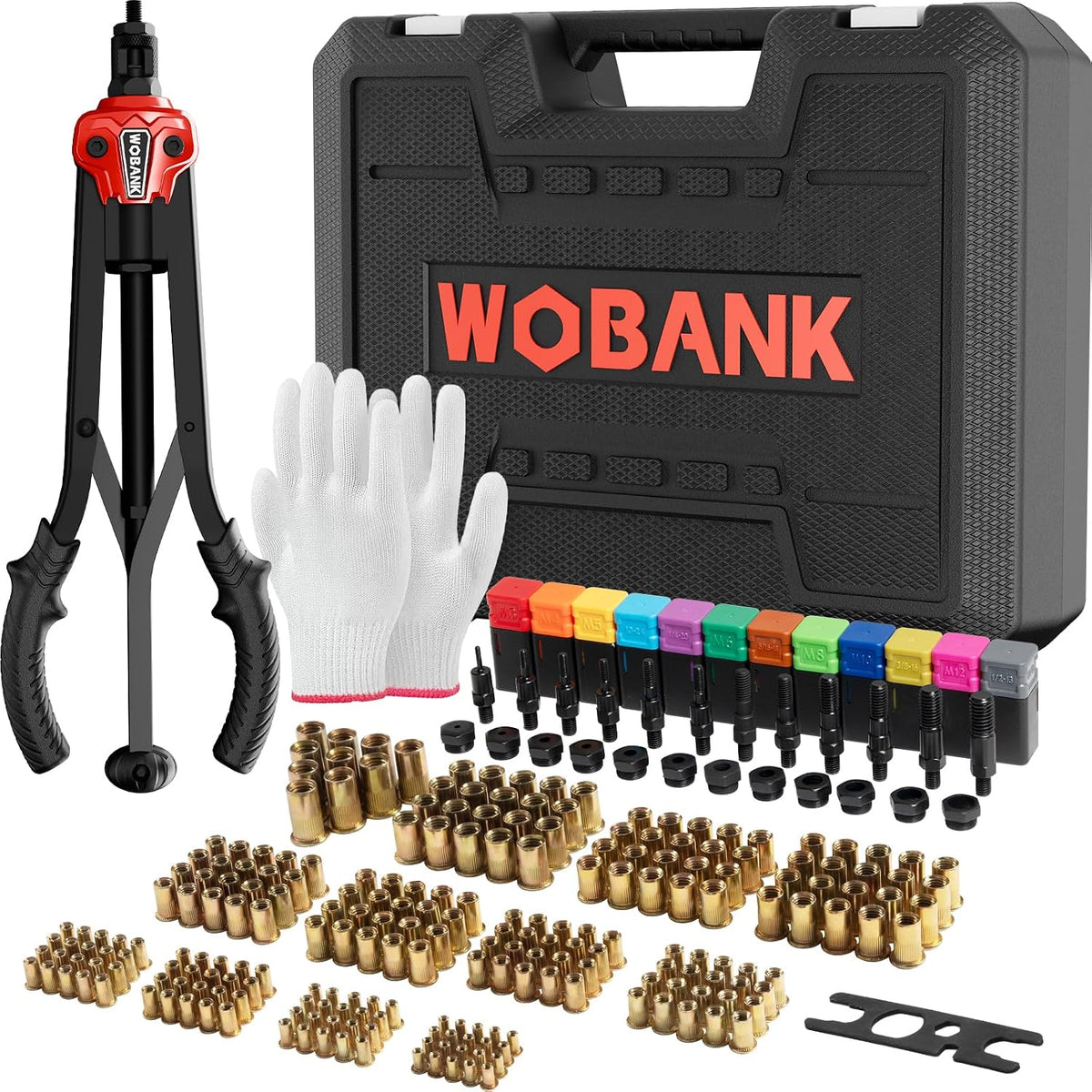 WOBANK Herramienta de tuerca de remache, kit de herramientas de tue...