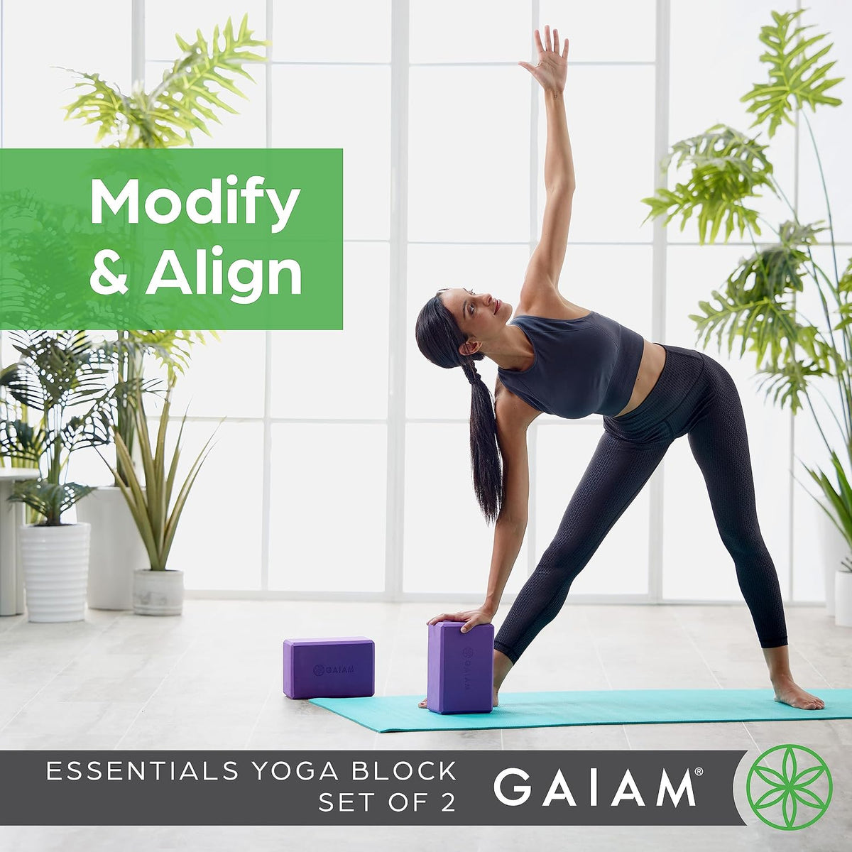 Gaiam Bloque de yoga \u2013 Espuma EVA sin látex \u2013 Superficie...