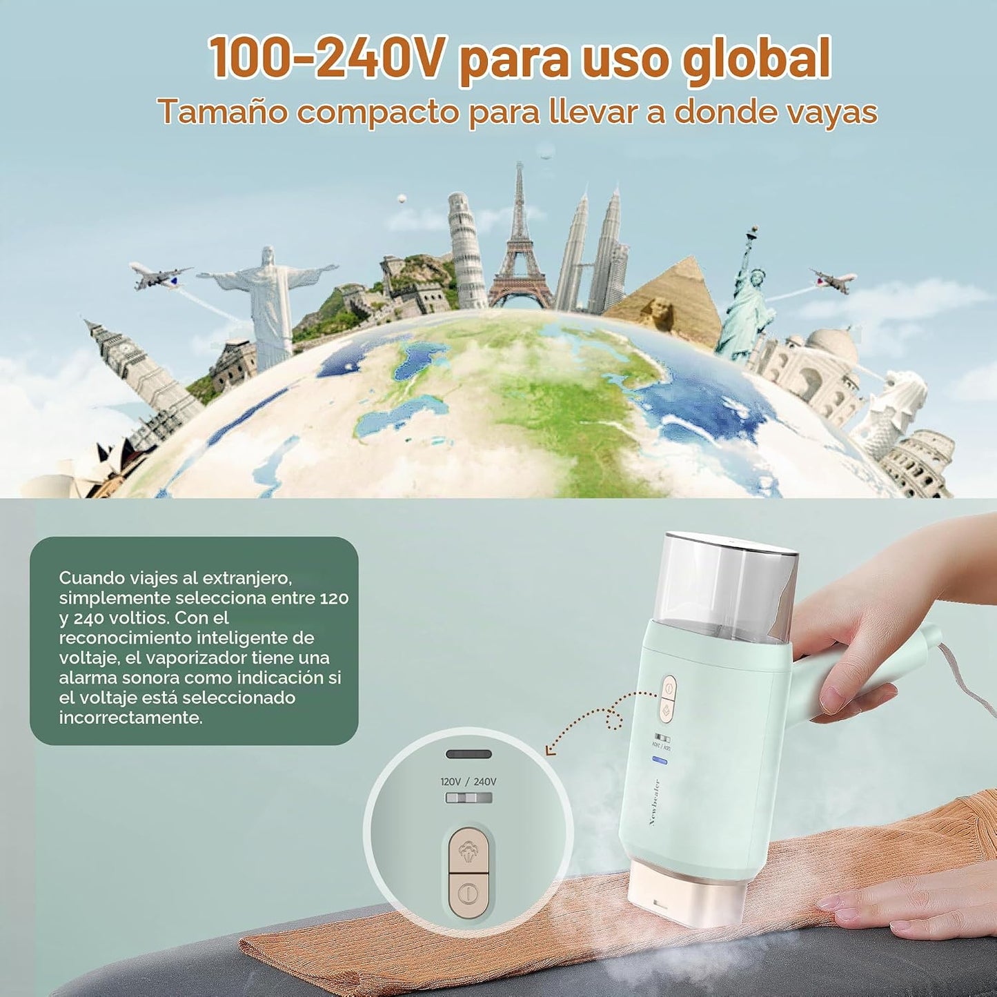 Newbealer - Vaporizador de viaje de doble voltaje - 120V\/220V, vap...