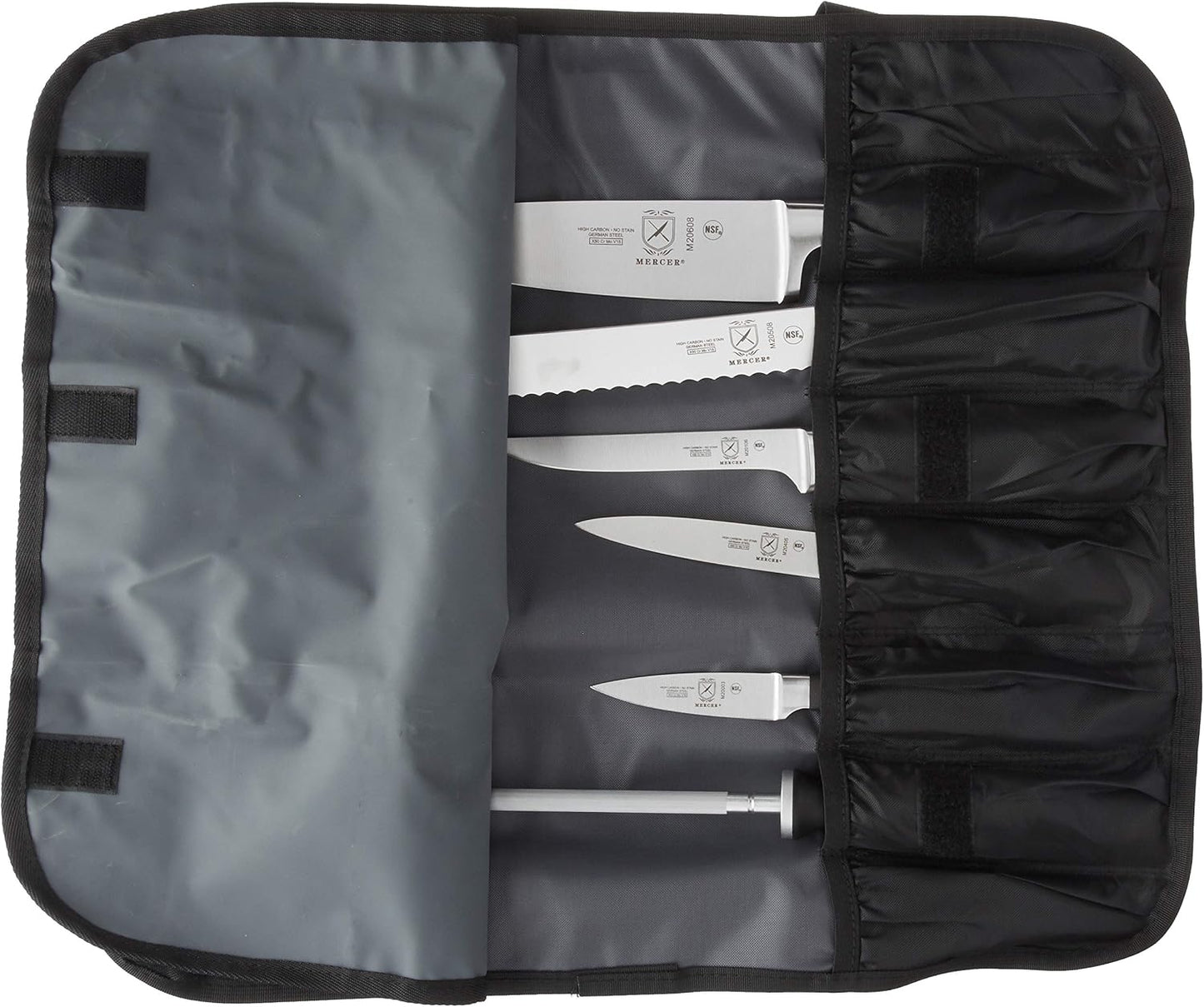 Mercer Culinary Genesis - Juego de rollos de cuchillos forjados de...