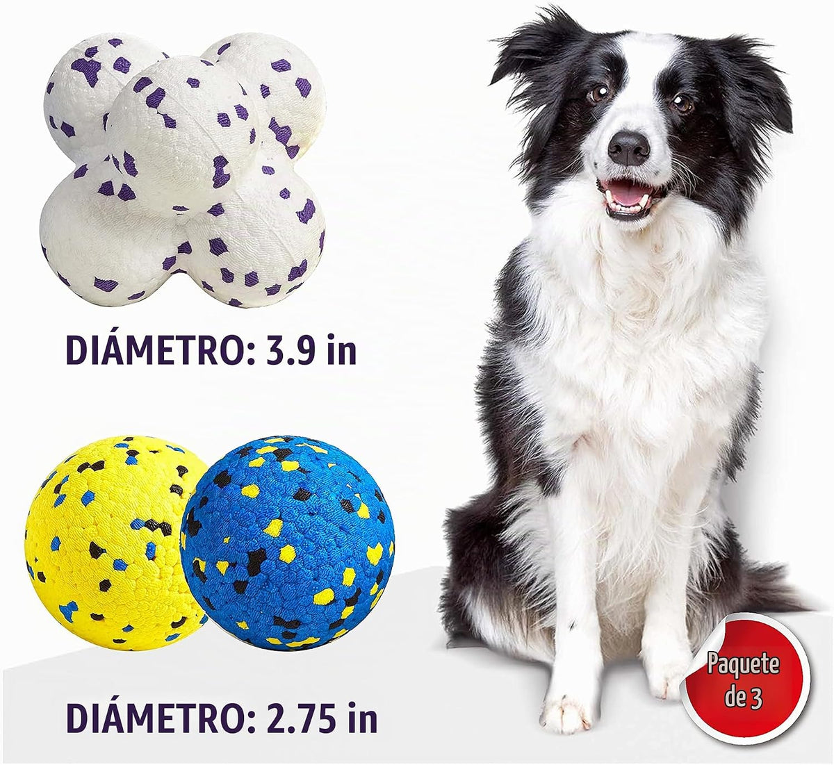 Kimee Pelotas de tenis para perros, juguetes para perros masticador...