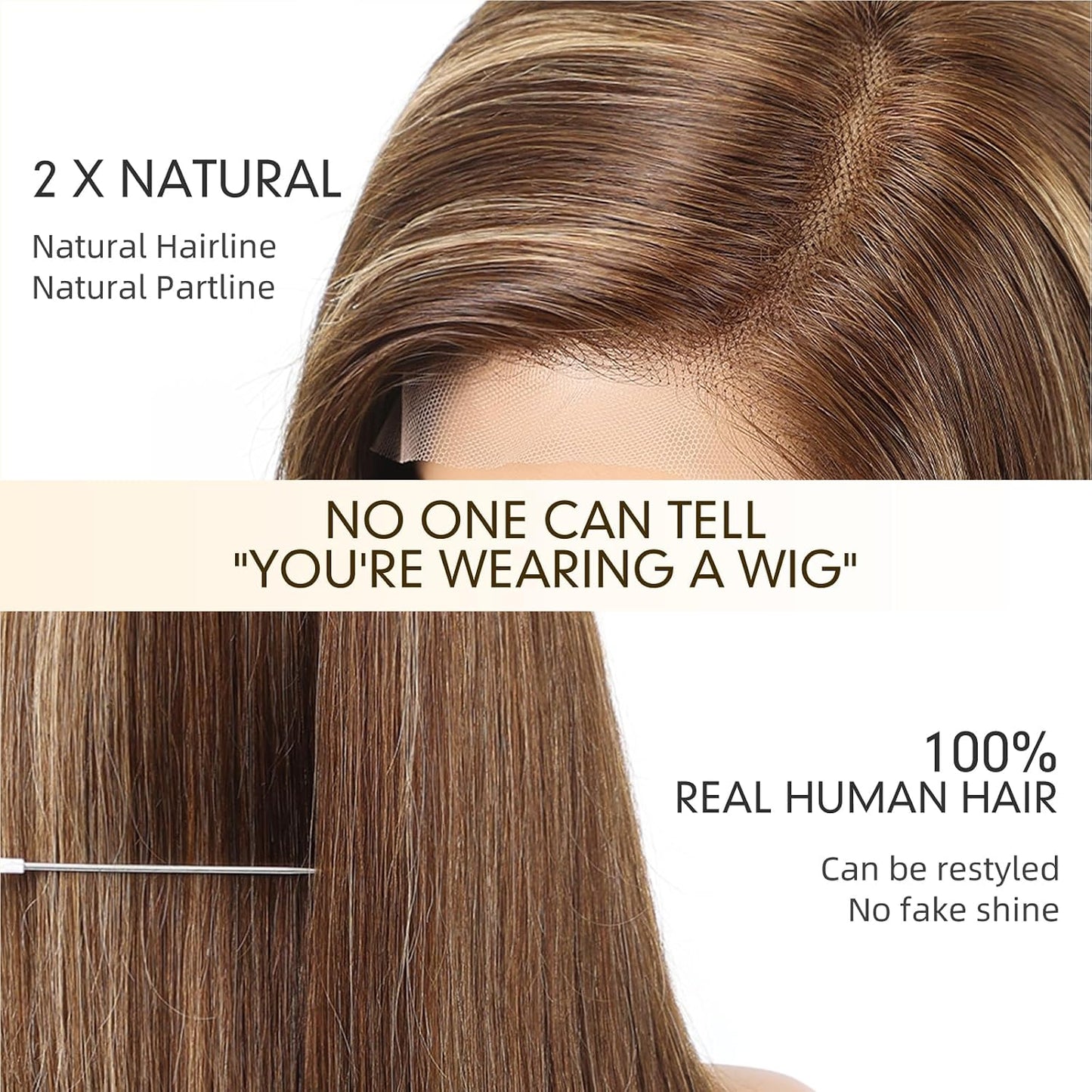 Wear but free KKU Pelucas de cabello 100% humano para mujer, peluca...