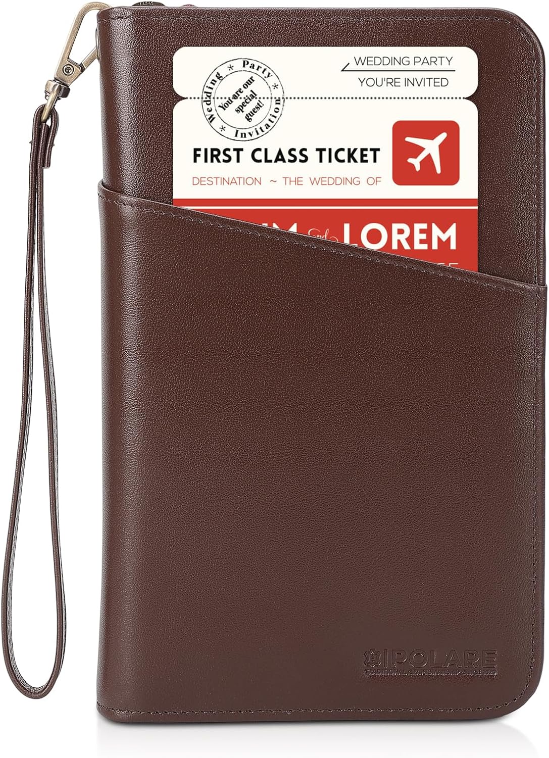 Polare - Funda para pasaporte de cuero de grano completo para hombr...