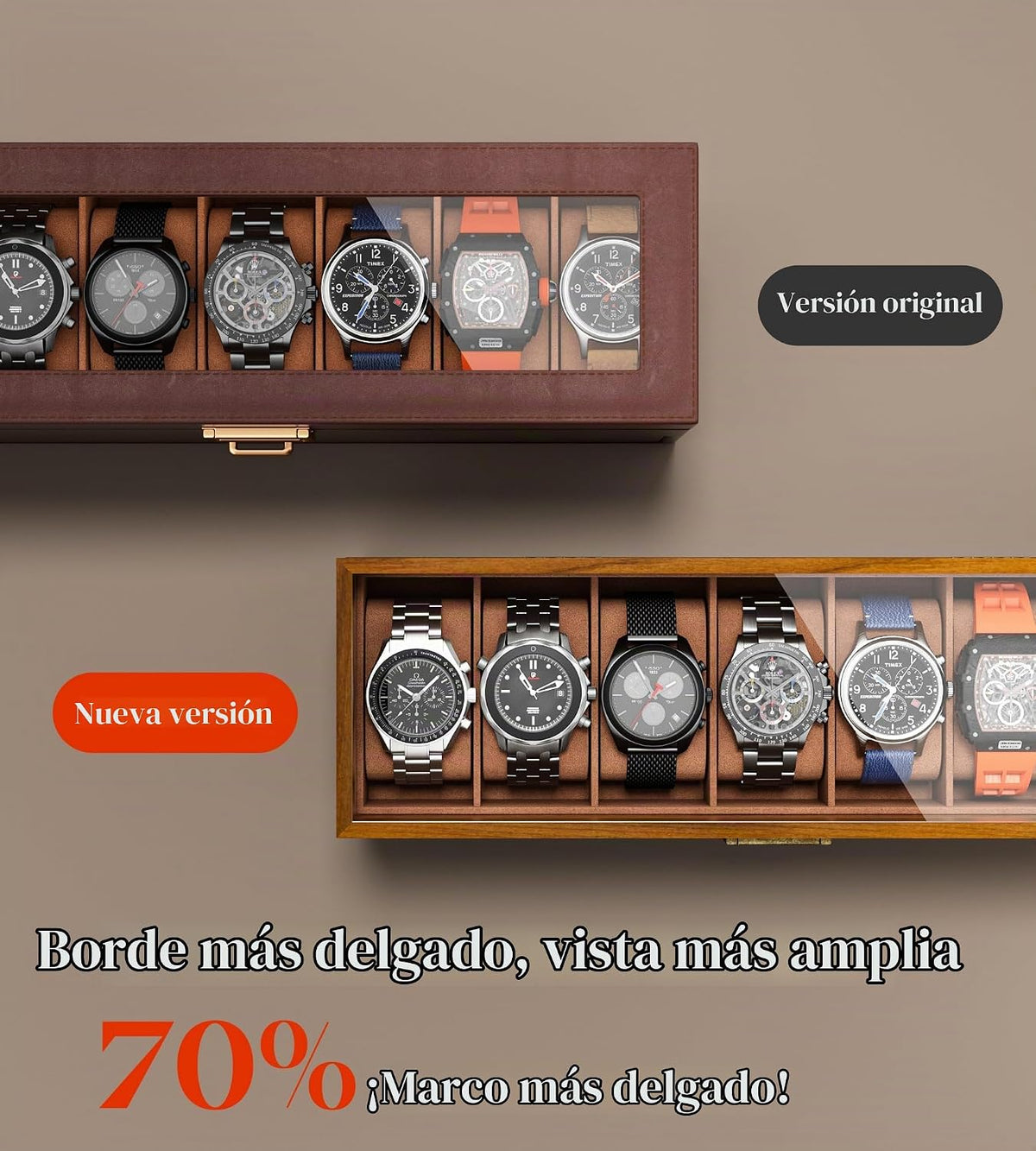 sensok Caja de reloj para hombre, marco ultrafino, pantalla ancha,...