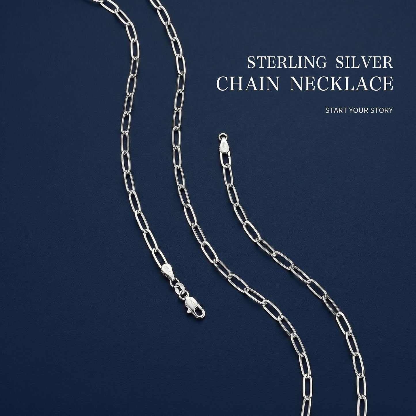BLThing Collar de plata de ley S925 para mujer, collar de cadena de...