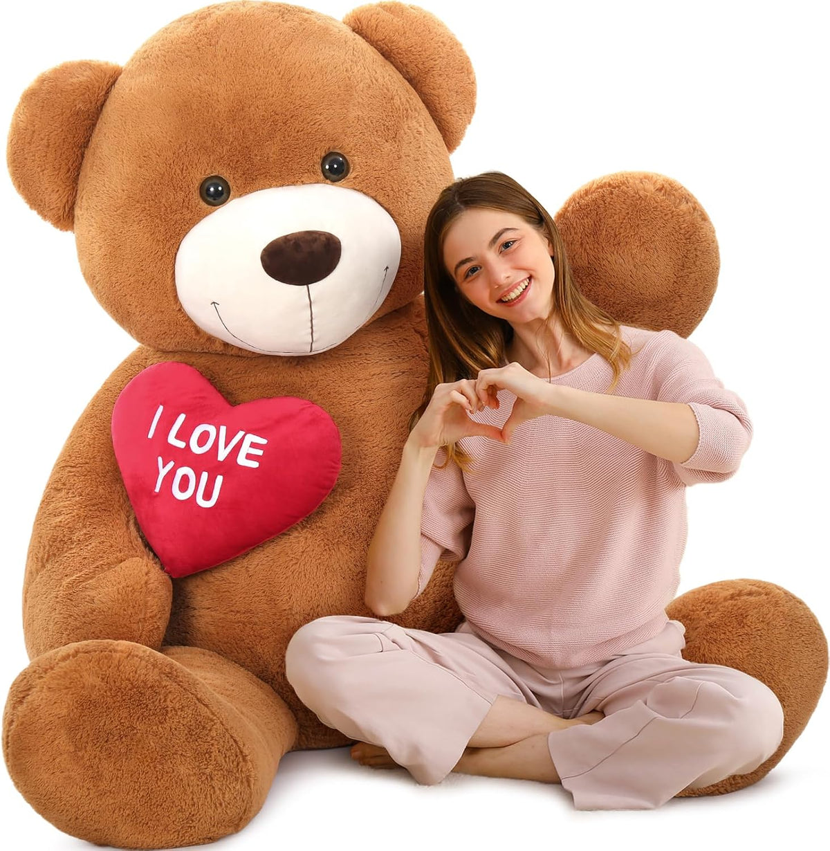 MaoGoLan - Oso de peluche gigante de 6 pies, corazón rojo grande, o...