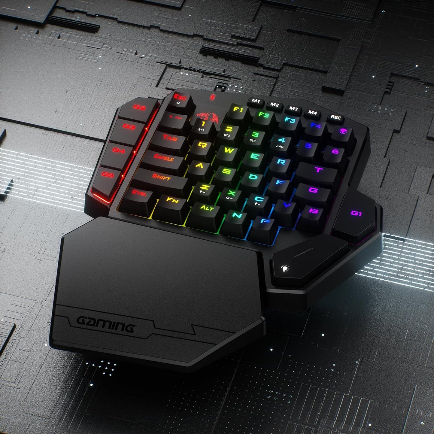 Redragon K585 PRO Teclado mecánico inalámbrico con una sola mano, 4...