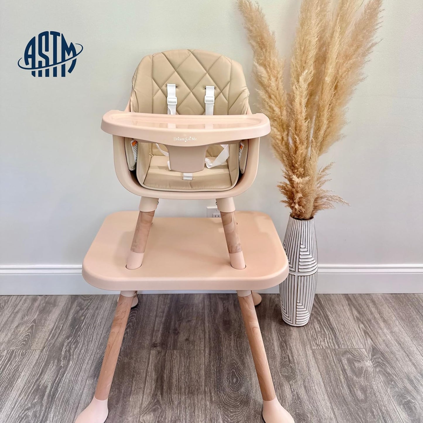 Dream On Me Luna - Silla alta convertible 4 en 1 para bebé en beige...
