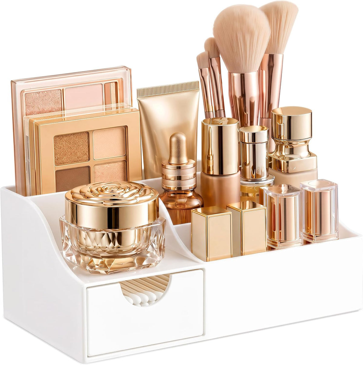 HBlife Organizador de maquillaje con cajón, almacenamiento de cosmé...