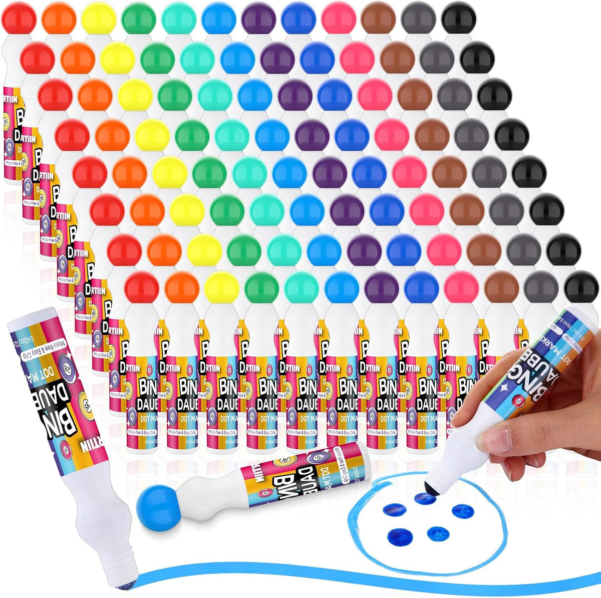 Crtiin 96 marcadores de puntos de Bingo Dauber a granel, 0.5 onzas,...