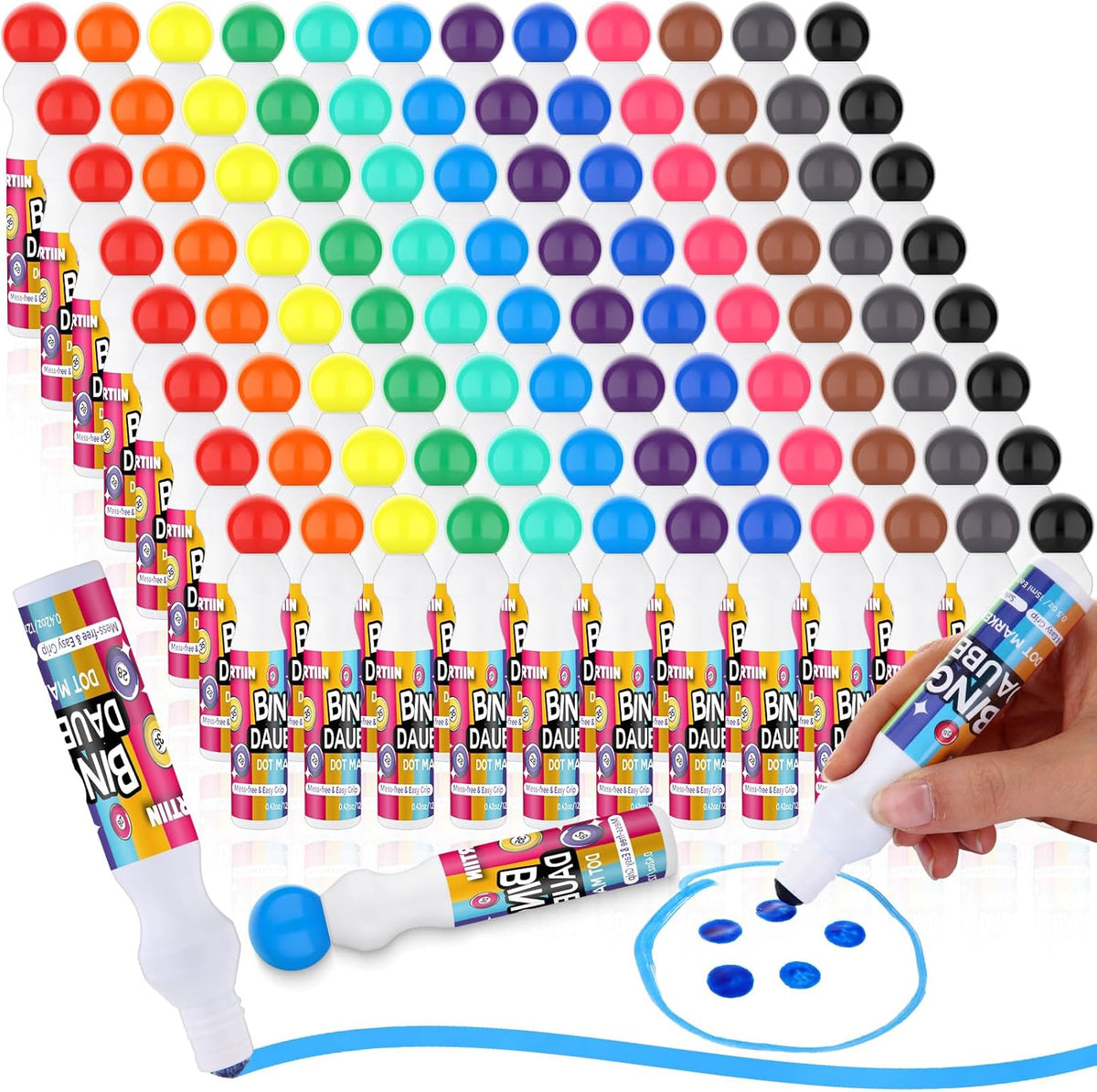 Crtiin 96 marcadores de puntos de Bingo Dauber a granel, 0.5 onzas,...