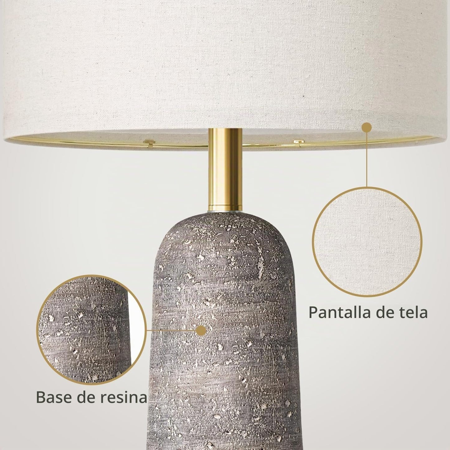 BOBOMOMO Juego de 2 lámparas de mesa modernas de 27.25 pulgadas, lá...