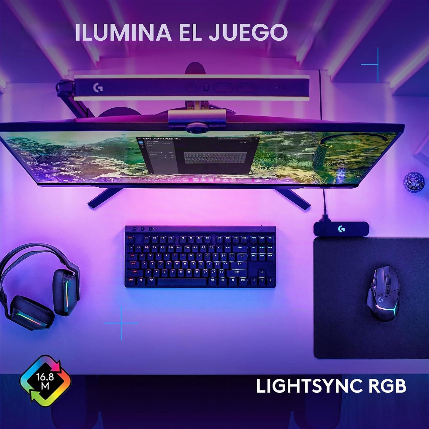 Logitech G502 X PLUS - Mouse inalámbrico para juegos y G515 LIGHTSP...