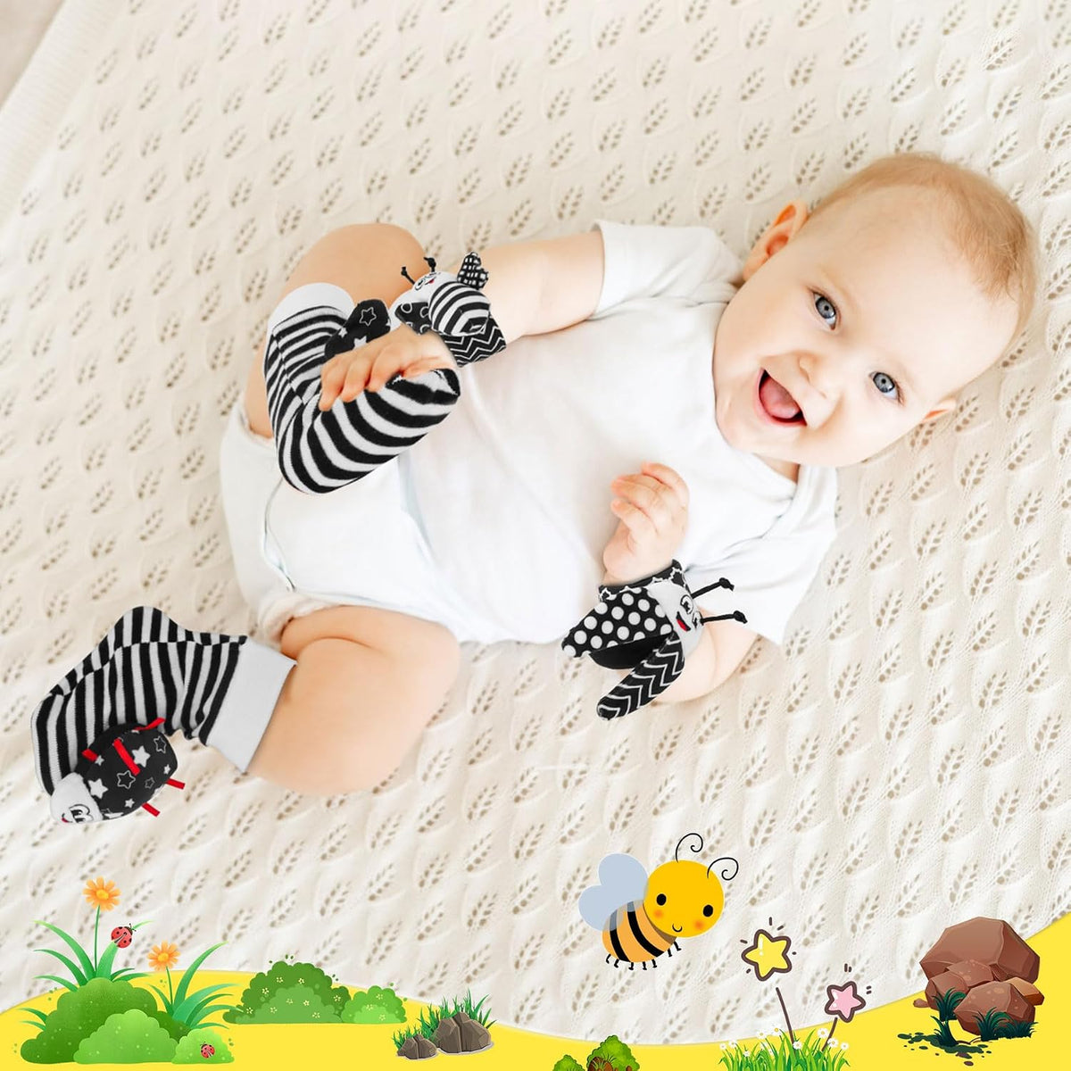 Zendstanding Juguetes para bebés de 0 a 6 meses \u2013 Juego de cal...