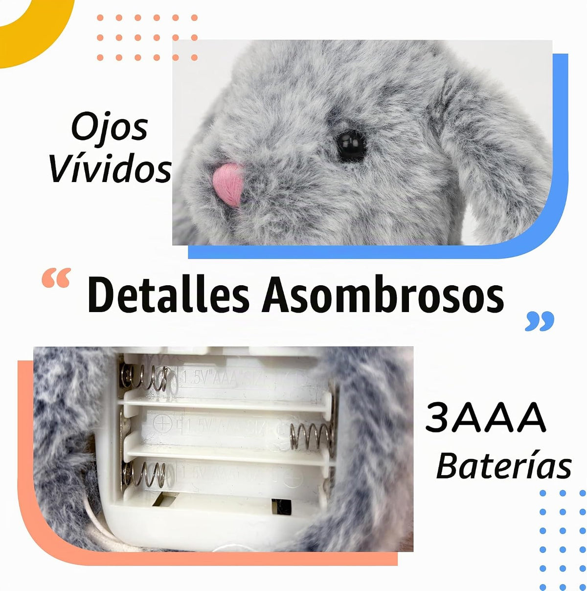 Hopearl Conejito que habla y canta, repite lo que dices, conejo que...