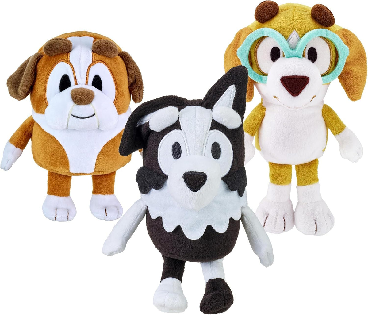 Bluey Friends - Paquete de 3 peluches de invierno, miel y mackenzie...