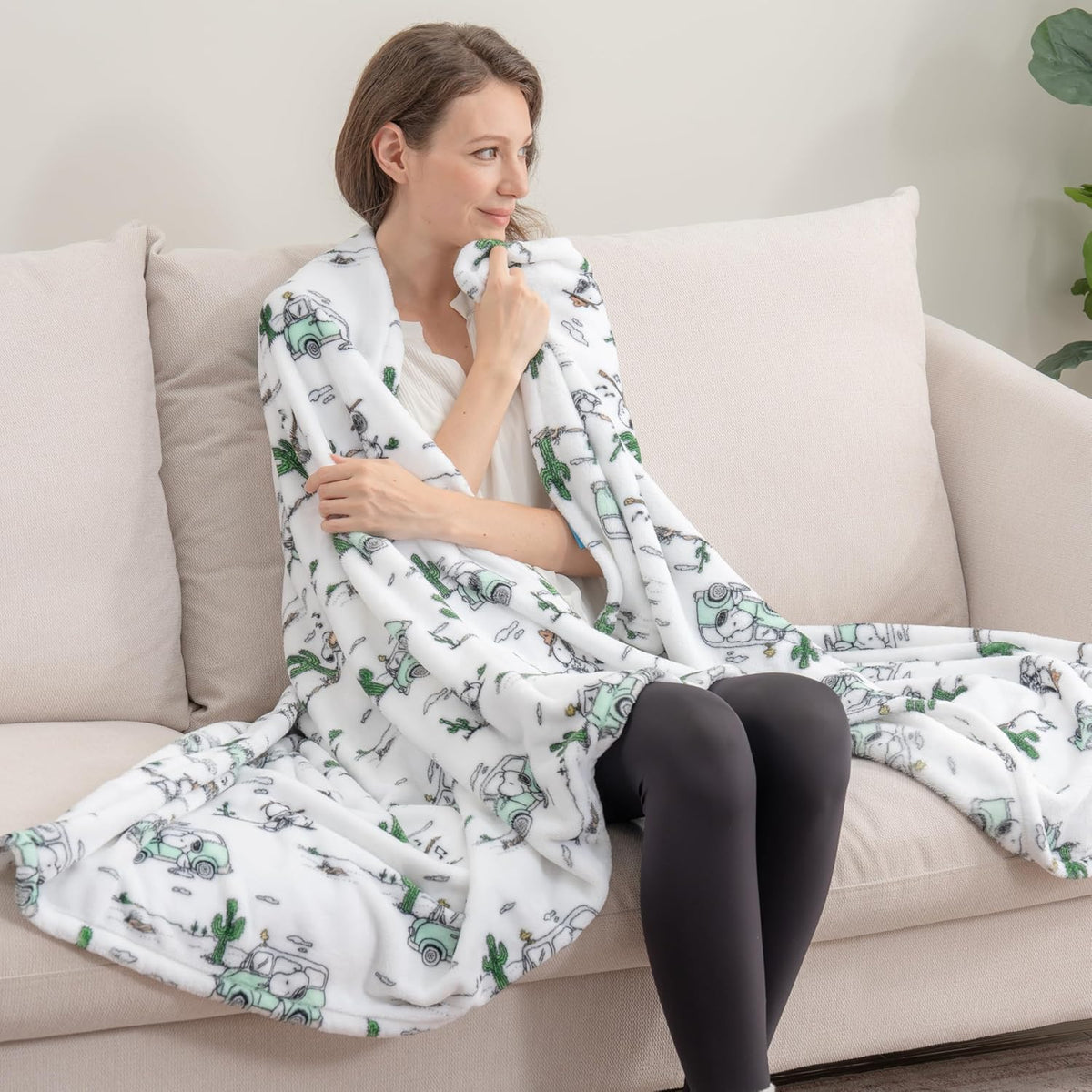 Berkshire Blanket Peanuts® VelvetLoft® - Manta de felpa de Snoopy c...