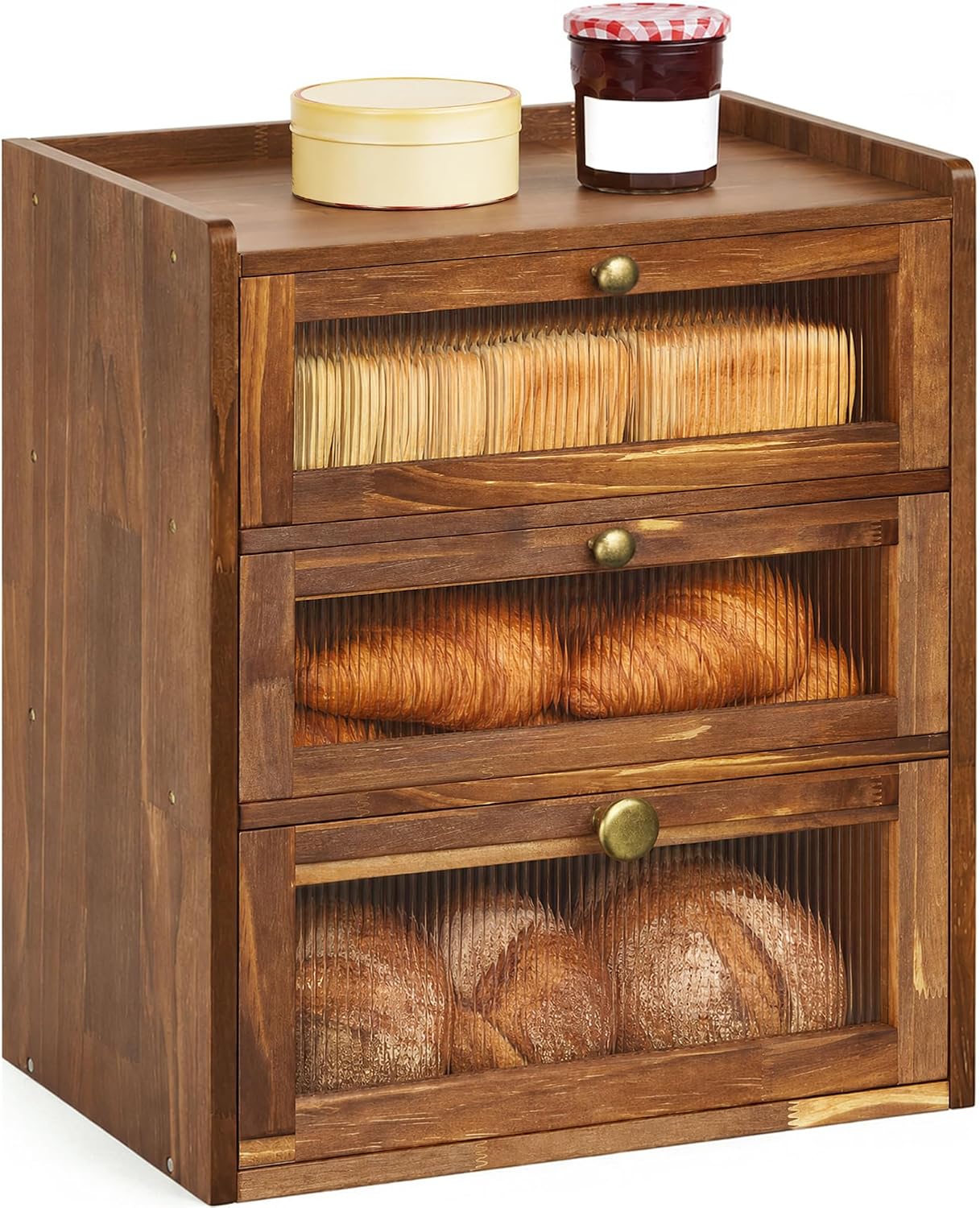 Panera para encimera de cocina, contenedor de almacenamiento de pan...