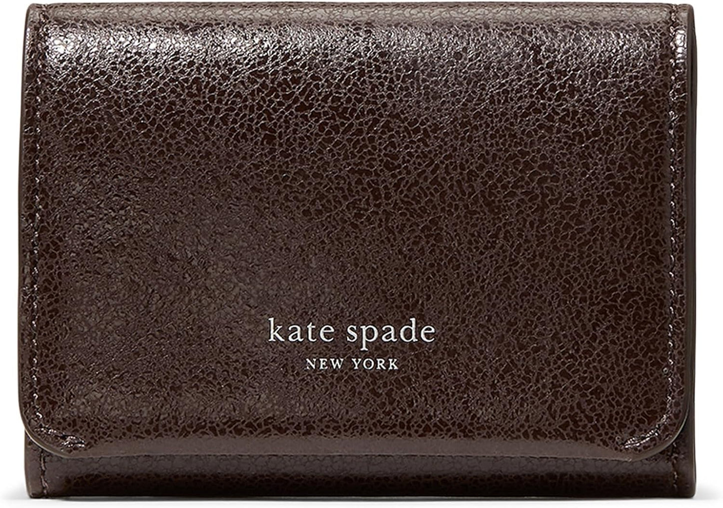 Kate Spade New York Tarjetero de cuero esmaltado Halo Cartera triple