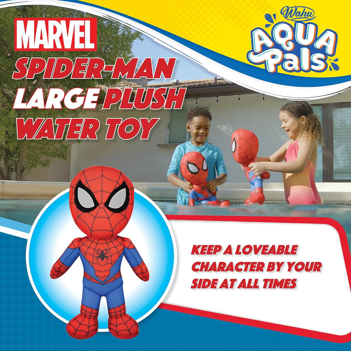Wahu Aqua Pals Marvel Spider-Man - Juguete de peluche de agua para...