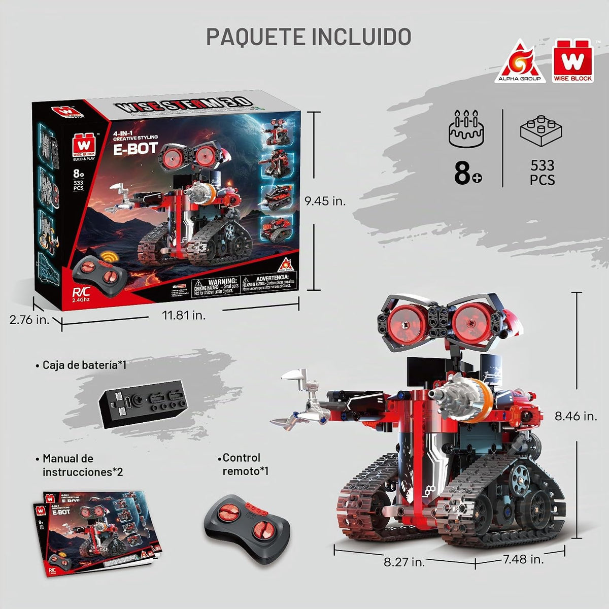 Kit de Construcción de Robots W WISE BLOCK, Robótica STEM para Niño...